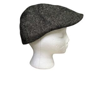 Dockers Newsboy Wool Blend Cabbie Golf Driver Hat Cap Men's Size L/XL Black 90's